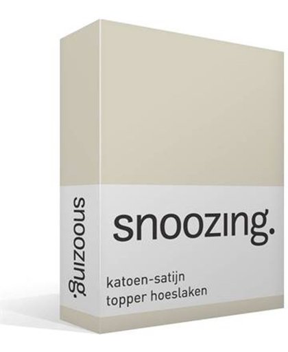 Snoozing - Katoen-satijn - Topper - Hoeslaken - Eenpersoons - 90x220 cm - Ivoor
