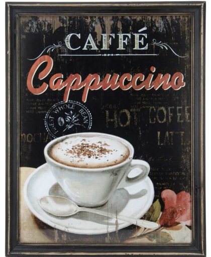 Houten vintage schilderij koffie cappuccino