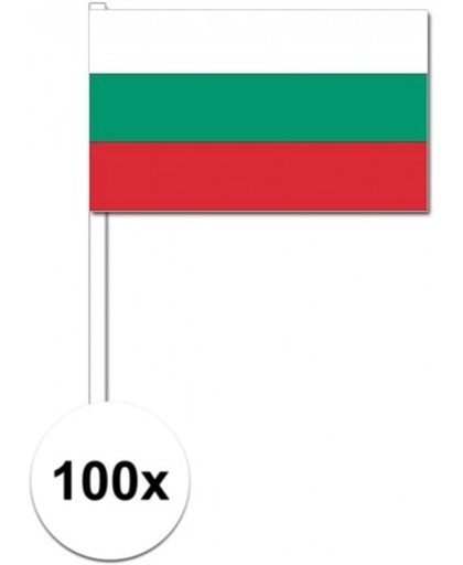 100x Bulgaarse zwaaivlaggetjes 12 x 24 cm