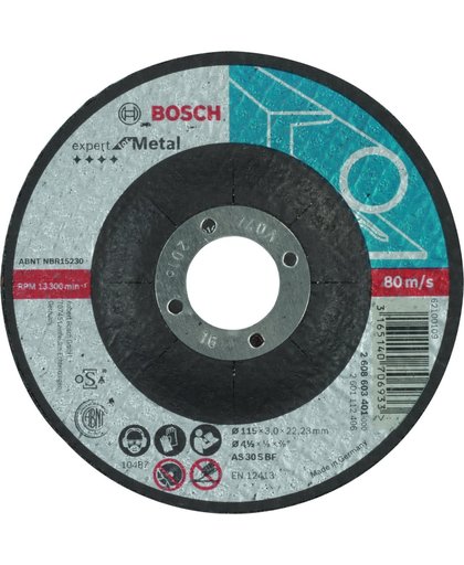 Doorslijpschijf gebogen Expert for Metal AS 30 S BF, 115 mm, 22,23 mm, 3,0 mm 1st