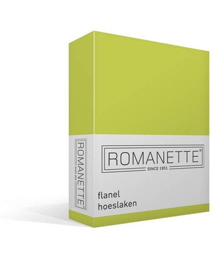 Romanette - Flanel - Hoeslaken - Eenpersoons - 90x200 cm - Apple