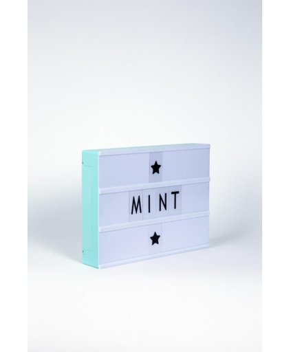 Deco lichtbak/lightbox mintgroen met letters A4