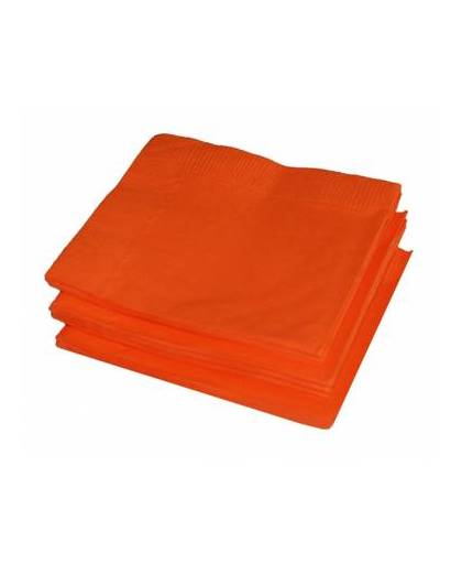 Kleine oranje servetten 20 stuks