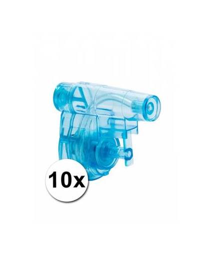 Mini waterpistolen blauw 10 stuks