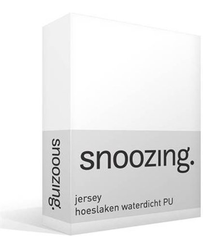 Snoozing - Jersey - Waterdicht PU - Hoeslaken - Lits-jumeaux - 180x200 cm - Wit