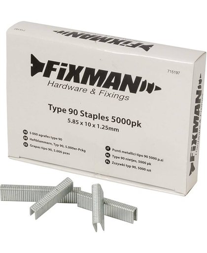 Fixman Type 90 Nietjes, 5000 Stuks 5,85 X 10 X 1,25 Mm