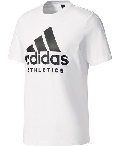 adidas Sport ID Branded  Sportshirt - Maat L  - Mannen - wit/zwart
