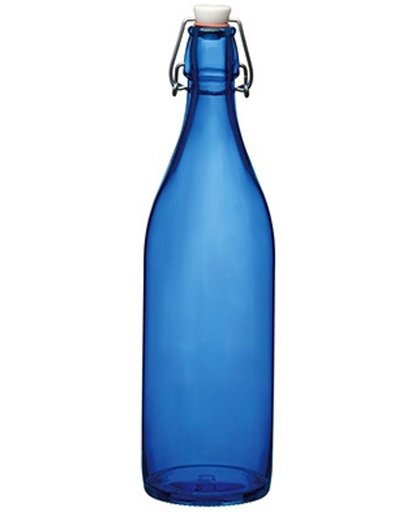 Blauwe giara fles met beugeldop