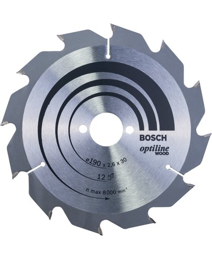 Bosch - Cirkelzaagblad Optiline Wood 190 x 30 x 2,6 mm, 12