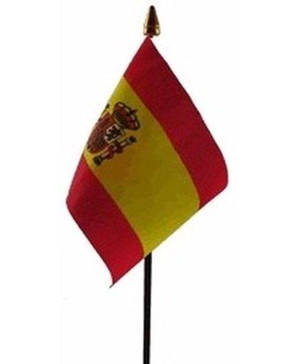 Spanje mini vlaggetje op stok 10 x 15 cm