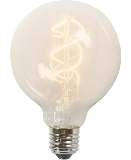 QAZQA Gedraaid filament LED lamp G95 5W 2200K helder