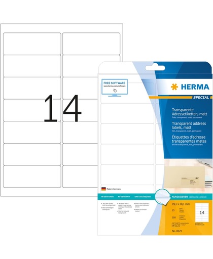 HERMA 8671 Transparant adreslabels