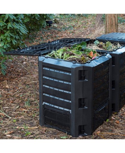 Nature - Compostbak -  PP - Zwart - Eenvoudig te Monteren - 1200L