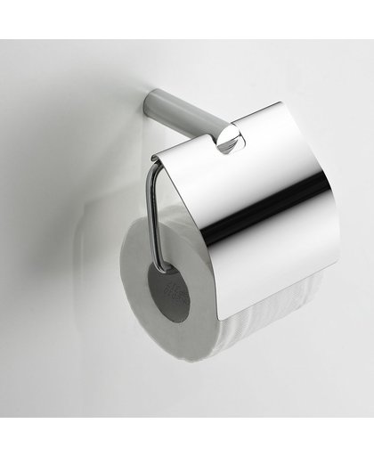 Mueller Round toiletrolhouder met klep chroom
