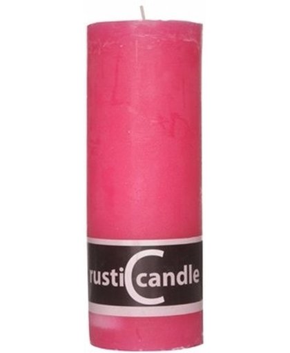 Luxe sfeerkaars fuchsia roze 13 cm - stompkaars
