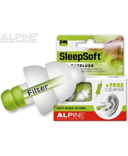 Alpine oorplugs SleepSoft -  in cassette groen - 1 paar