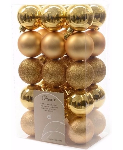 Kerst kerstballen goud mix 6 cm Christmas Gold 30 stuks