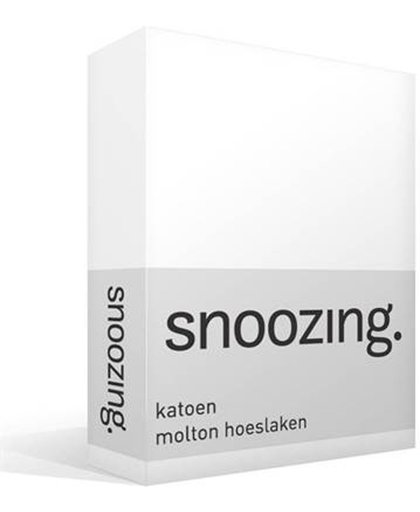 Snoozing - Katoen - Molton - Hoeslaken - Tweepersoons - 120x200 cm - Wit