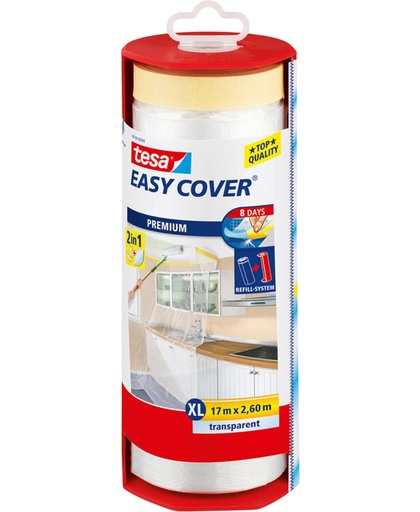 tesa Easy Cover Afdekfolie - Inclusief afplakband - 2,6 x 17 m