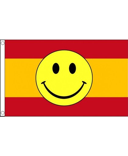 Spaanse vlag met smiley 90 x 150 cm