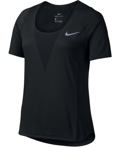 Nike Zonal Cooling Relay Hardloop T-shirt Dames Sportshirt performance - Maat M  - Vrouwen - zwart