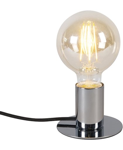 QAZQA Facil - Tafellamp - 1 lichts - 100 mm - chroom