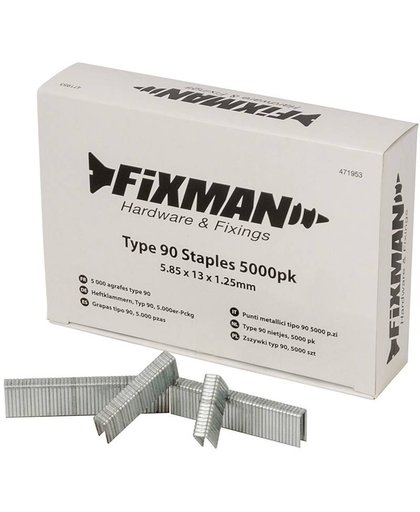 Fixman Type 90 Nietjes, 5000 Stuks 5,85 X 13 X 1,25 Mm