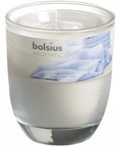Bolsius Geurkaars Geurglas gevuld 80/70 Fresh linen  (per 6 stuks)