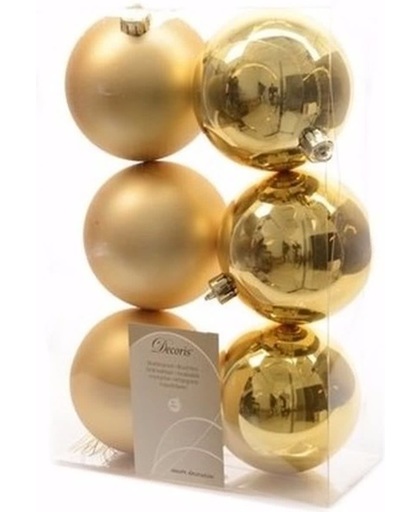 Kerst kerstballen goud 6 cm Ambiance Christmas 6 stuks