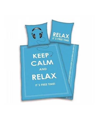 Keep calm and relax dekbedovertrek - 1-persoons (140x200 cm + 1 sloop)