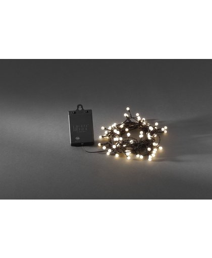 Konstsmide - LED snoer cherry op batt timer 80x - warmwit