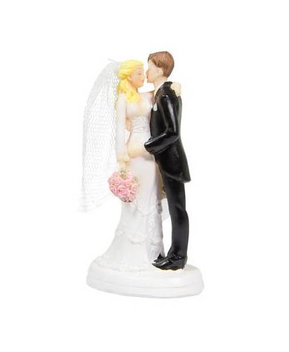 Bruidstaartdecoratie - 14 cm - bruiloft taarttopper figuurtjes