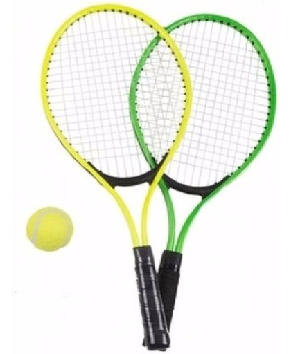 Tennis set groen/geel voor kinderen