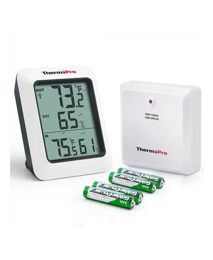Thermo pro tp60, binnen & buitentemperatuur en vochtigheids monitor