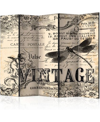 Vouwscherm - Vintage Correspondentie 225x172cm
