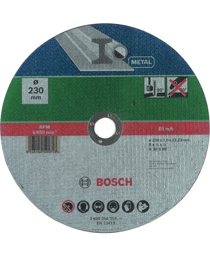 Bosch slijpschijf - Voor metaal - 230 x 3 mm - recht