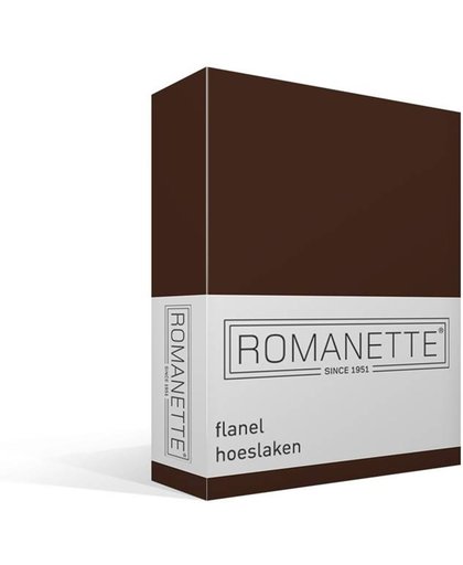 Romanette - Flanel - Hoeslaken - Eenpersoons - 90x200 cm - Bruin