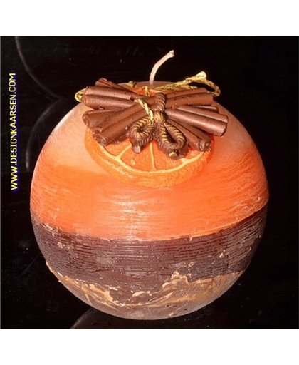 Sinaasappel-Kaneel kaars, Kogel, 10 cm