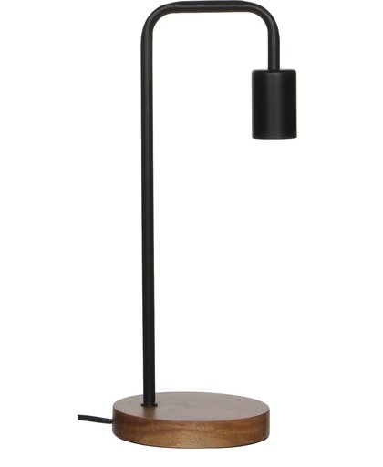 Mica Decorations preston bureaulamp metaal zwart maat in cm: 15 x 15 x 40