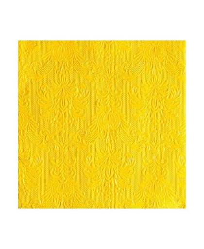Luxe servetten barok patroon geel 3-laags 15 stuks