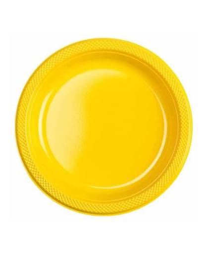 Gele borden plastic 23cm 10 stuks