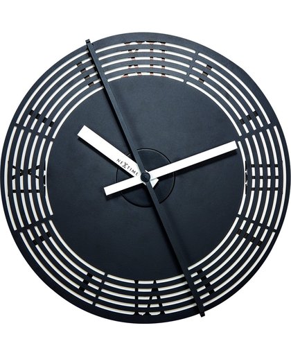 NeXtime Motion Clock Roman Number - Klok - Bewegend - Rond - Ø 30 cm - Wit/Zwart