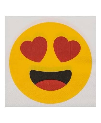 Servetten hartjesogen emoji 20 stuks