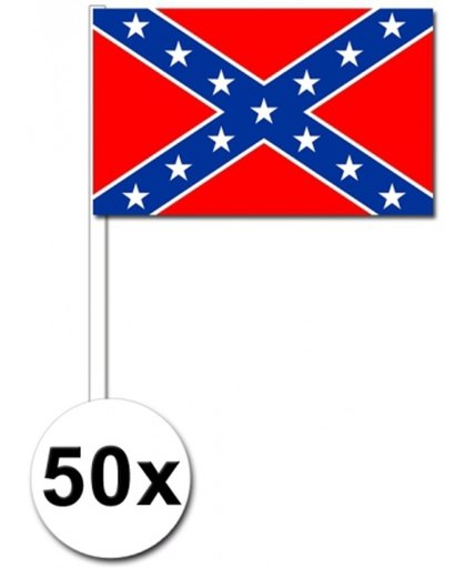 50 Geconfedereerde Staten van Amerika zwaaivlaggetjes 12 x 24 cm