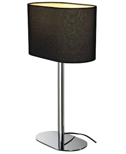 SLV SOPRANA ovaal tafellamp TL-1 Tafellamp 1x60W Zwart + Snoerschakelaar 155840
