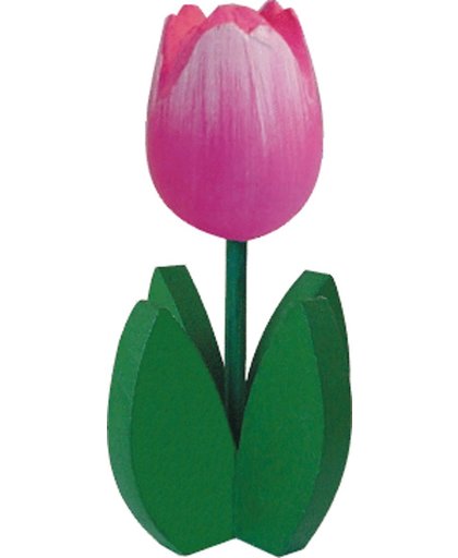 Decoratie houten roze tulpen