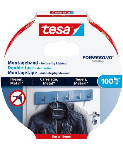 Tesa Powerbond montage tape tegels & metaal 77747 5 m x 19 mm