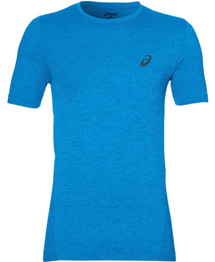 Asics Seamless Top Heren  Sportshirt - Maat XL  - Mannen - blauw