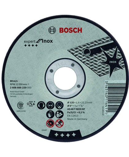 Doorslijpschijf gebogen Expert for Inox AS 30 S INOX BF, 115 mm, 22,23 mm, 3,2 mm 1st