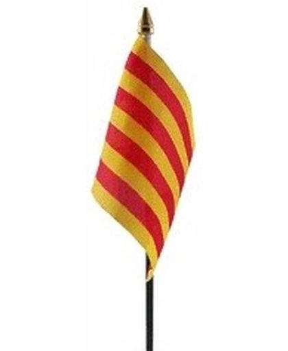 Catalonie mini vlaggetje op stok 10 x 15 cm